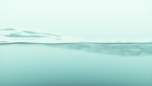 Hermosa superficie de agua. Color azul claro. Fondo abstracto con animación ondeando de la línea de flotación. Lazo inconsútil 3d render — Vídeos de Stock
