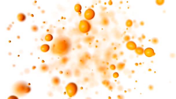 Explosión de zumo de naranja en cámara lenta sobre fondo blanco aislado — Vídeo de stock
