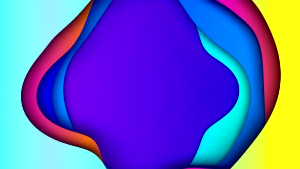 Αφηρημένο πολύχρωμο φόντο με πολλαπλά στρώματα επιφάνειας κύματος με διαφορετικές κλίσεις. Αντιγραφή χώρου. Παιδικό υπόβαθρο. Απρόσκοπτη θηλιά 3d — Αρχείο Βίντεο