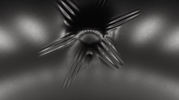 La silhouette di un teschio umano allunga il lattice nero. Concetto di orrore. rendering 3d — Video Stock