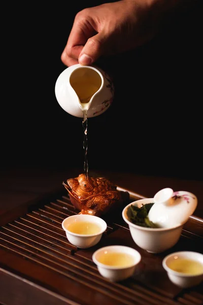 Традиционная Китайская Чайная Церемония Проводится Чайным Мастером — стоковое фото