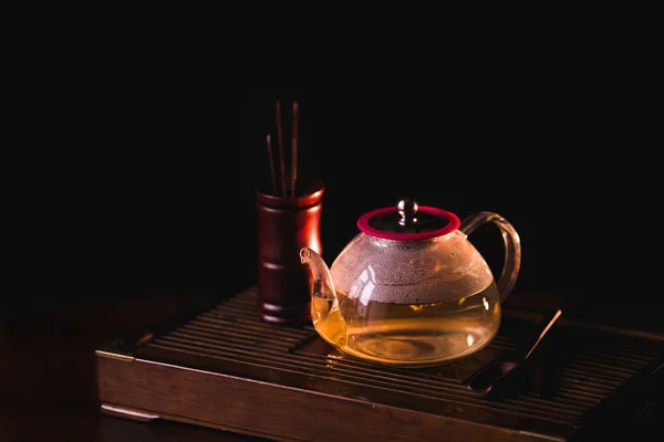 Blooming Tea Flowering Tea Teapot Tea Desk Chaban — Stock Photo, Image