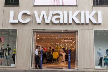 Belgrad, Sırbistan - 14 Haziran 2018: Ana Lc deposunun Belgrad Logo. LC Waikiki giyim moda markası, originately Fransızca, şimdi Türk Taha Tekstil ait olduğunu