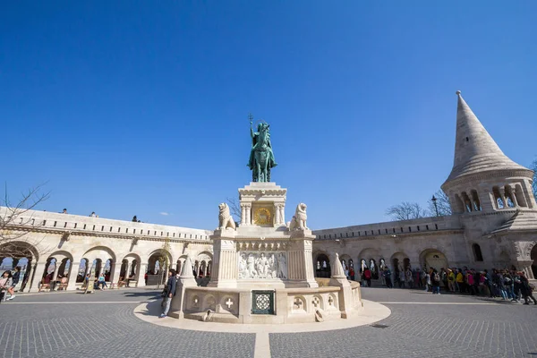 Βουδαπέστη Ουγγαρία Απριλίου 2017 Stephan Αυτό Άγαλμα Szent Istvan Στην — Φωτογραφία Αρχείου