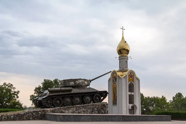 Tiraspol Tank Monument Erected Commemorate 1992 Transnitria Civil War Inscription — Stock Photo, Image