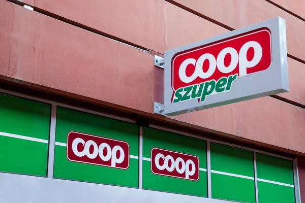 Szeged Hungría Julio 2018 Logotipo Coop Szuper Supermaket Principal Szeged — Foto de Stock