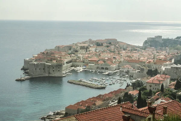 Casco Antiguo Dubrovnik Croacia Visto Desde Arriba Con Sede Adriática — Foto de Stock