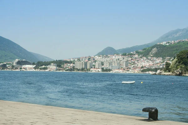 Muelle Principal Herceg Novi Frente Complejo Igalo Mar Adriático Herceg —  Fotos de Stock