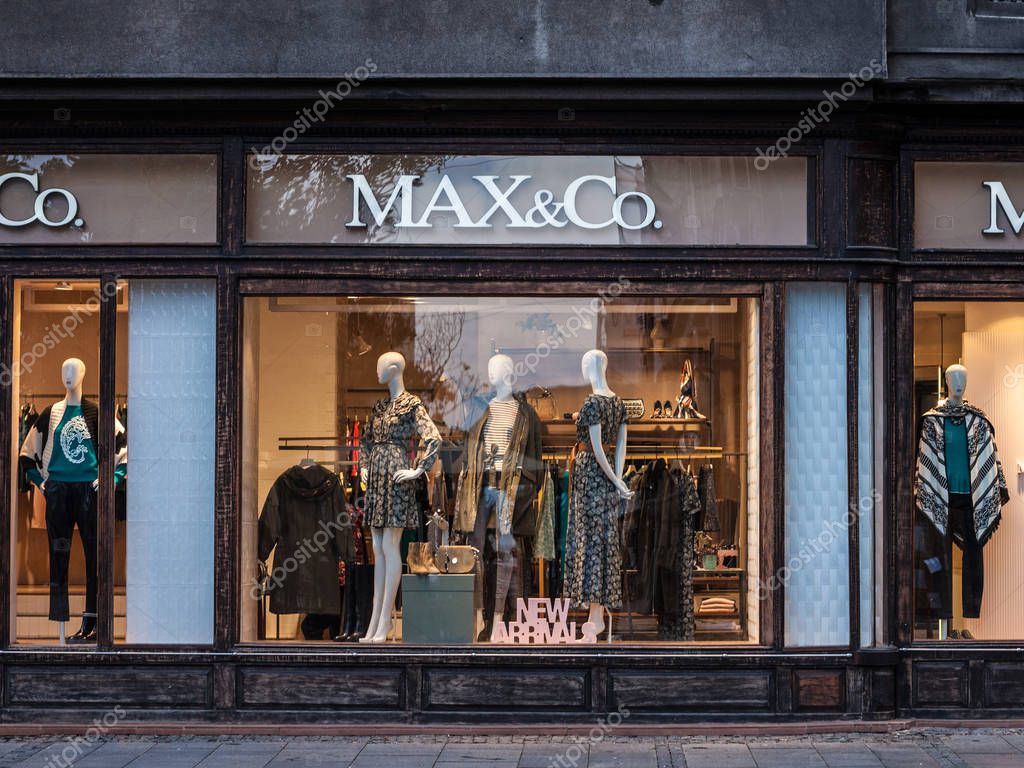 BELGRADE, SERBIA - SEPTEMBER 24, 2018: Max&Co logo on their main store for Belgrade. Max & Co is a fashion retailer from italy, specialized in luxury woman clothing