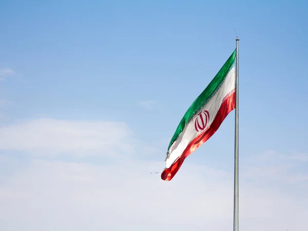 Bandera Oficial República Islámica Irán Que Renuncia Aire Capital Política — Foto de Stock
