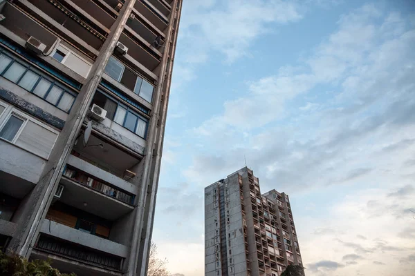 Vivienda Comunista Tradicional Suburbio Belgrado Nueva Belgrado Este Tipo Rascacielos — Foto de Stock