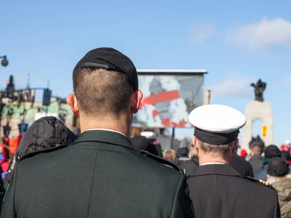 Ottawa Canada Novembro 2018 Soldados Exército Canadense Dois Homens Marinha — Fotografia de Stock