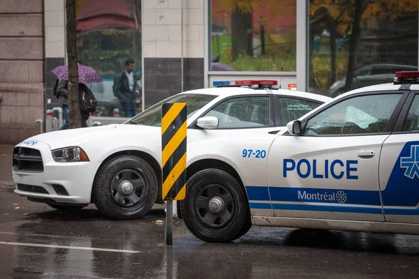 Montreal Kanada Listopada 2018 Dwa Montreal Policja Spvm Samochody Stojąc — Zdjęcie stockowe