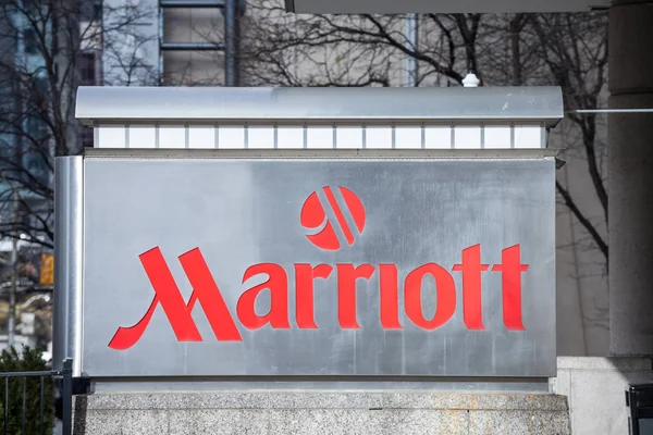 Toronto Canada November 2018 Marriott Logo Deras Huvud Hotell Toronto — Stockfoto