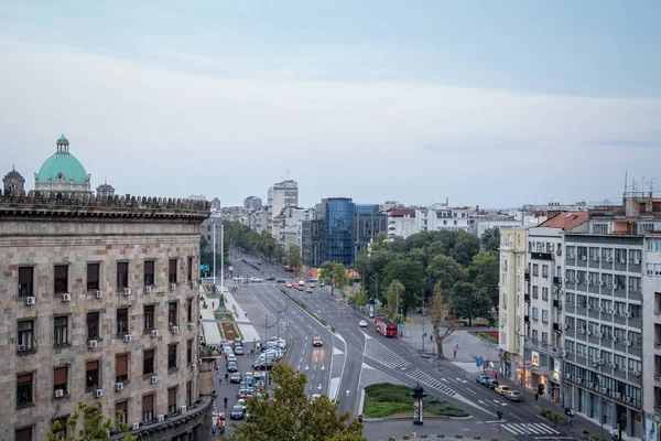 Belgrade Sérvia Agosto 2015 Belgrado Pôr Sol Vista Desde Início — Fotografia de Stock