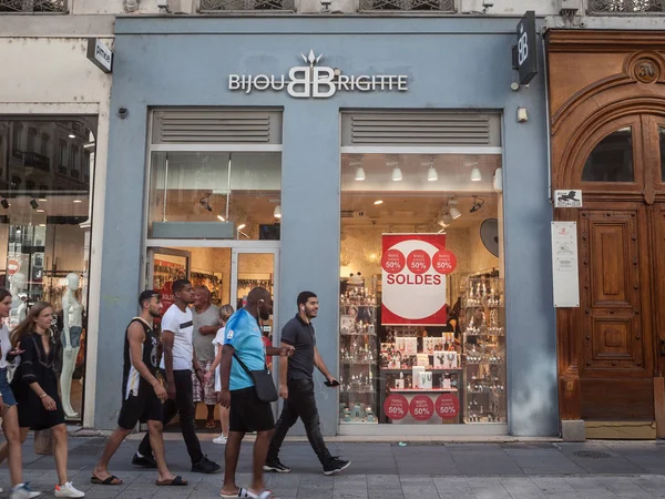 Lyon Francia Julio 2019 Logotipo Bijou Brigitte Delante Tienda Lyon — Foto de Stock