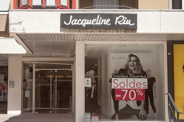 Lyon Frankrike Juli 2019 Jacqueline Riue Logo Framför Deras Butik — Stockfoto