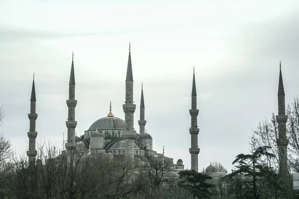 Пейзаж Sultanahmet Camii Декабрьским Серым Утром Стамбуле Турция Называется Голубая — стоковое фото