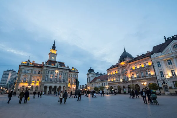 Novi Sad Serbia November 2016 Trg Slobode Square City Hall — Stock Photo, Image