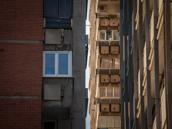 Коммунистические Жилые Здания Разложении Диплапидированном Состоянии Белградской Сербии Такие Башни — стоковое фото