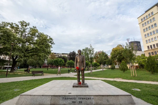 Belgrade Serbia Lipiec 2017 Statua Gavrilo Princip Gavrilo Principles Jest — Zdjęcie stockowe