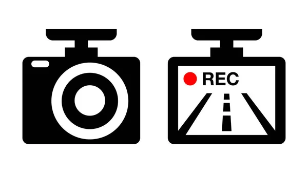 Laufwerk Recorder, dvr Illustration Icon Bildmaterial. Schwarz-Weiß-Rot. Vektor-Piktogramm isoliert auf weiß. — Stockvektor