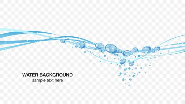 Agua y burbujas agua superficie imagen, fondo blanco vector ilustración fondo de pantalla material — Vector de stock
