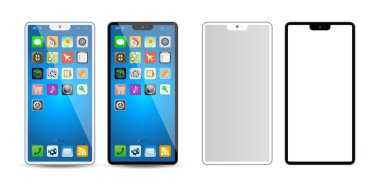 Siyah & beyaz cep telefonu, uygulama simgesi çizimi