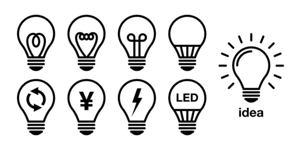 Ampul elektrik LED enerji tasarrufu vektör resimleme seti