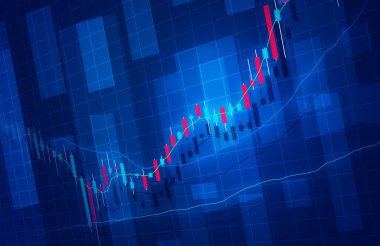 Hisse senedi fiyat artışı şeması resmi mavi