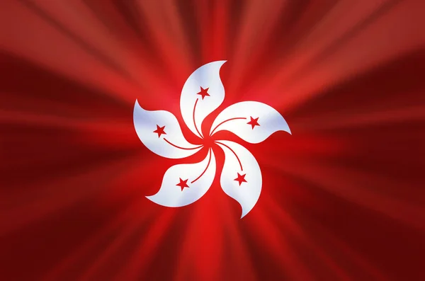 Hong Kong China Red Light Shadow Flag Design Image Background — Stock Photo, Image