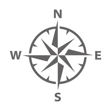 Bir pusula gül sembolü basit Modern vektör çizim