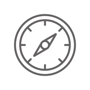 Beyaz arka plan basit vektör pusula Rose simgesine