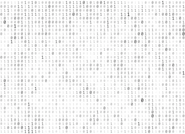 さまざまなサイズと灰色数字の のバイナリ コードを作成しての色合いのベクトル テクスチャ — ストックベクタ