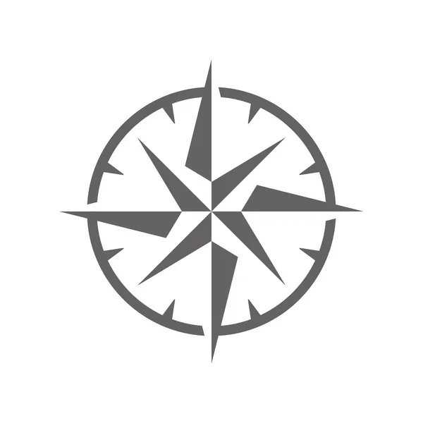 Ilustracja Wektorowa Ikonę Symbolu Proste Róża Wiatrów — Wektor stockowy