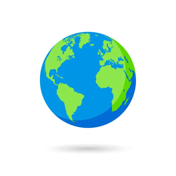 Vector Illustration Earth Globe Green Blue Colors — Stock Vector