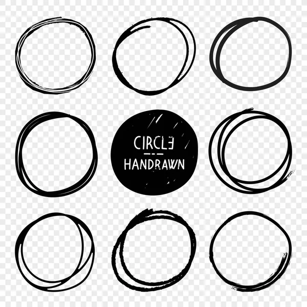 Collection Croquis Vector Hand Drawn Circles — Image vectorielle