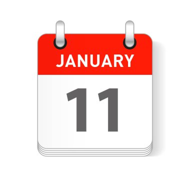 11 Ocak tarihi bir gün organizer Takvim sayfada görünür