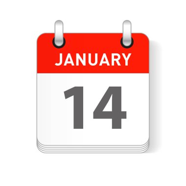 14 Ocak tarihi bir gün organizer Takvim sayfada görünür