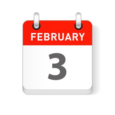 3 Şubat tarihi bir gün organizer Takvim sayfada görünür