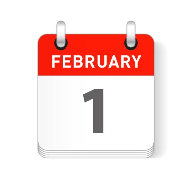 1 Şubat tarihi bir gün organizer Takvim sayfada görünür