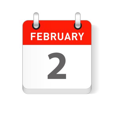 2 Şubat tarihi bir gün organizer Takvim sayfada görünür