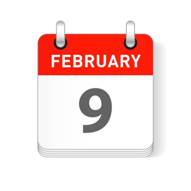 9 Şubat tarihi bir gün organizer Takvim sayfada görünür