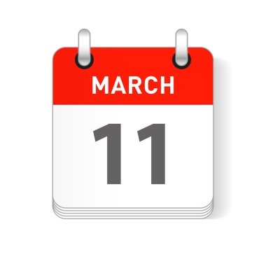 11 Mart tarihi bir gün organizer Takvim sayfada görünür