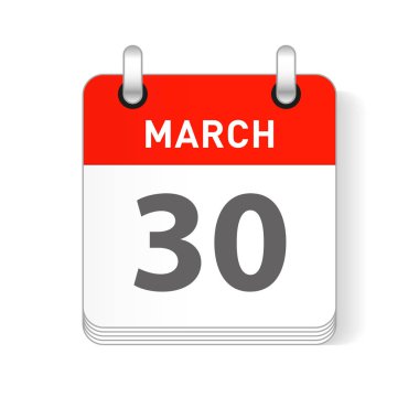 30 Mart tarihi bir gün organizer Takvim sayfada görünür