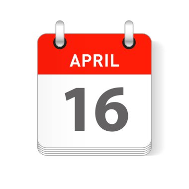 16 Nisan tarihi bir gün organizer Takvim sayfada görünür