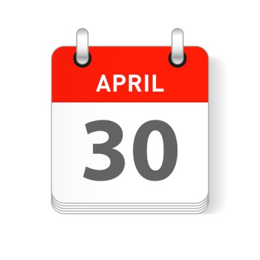 30 Nisan tarihi bir gün organizer Takvim sayfada görünür