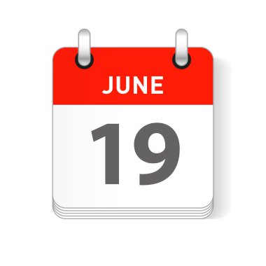 19 Haziran tarihi bir gün organizer Takvim sayfada görünür