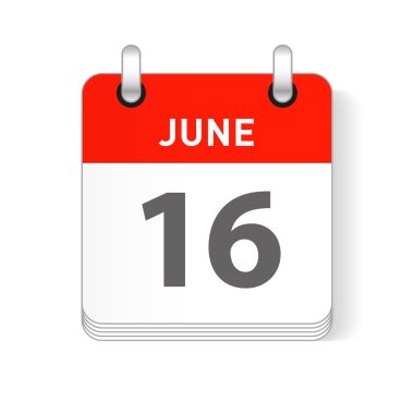 16 Haziran tarihi bir gün organizer Takvim sayfada görünür