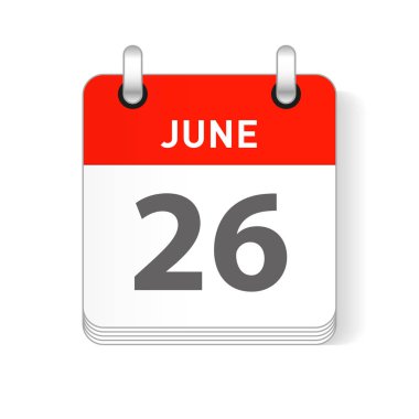 26 Haziran tarihi bir gün organizer Takvim sayfada görünür